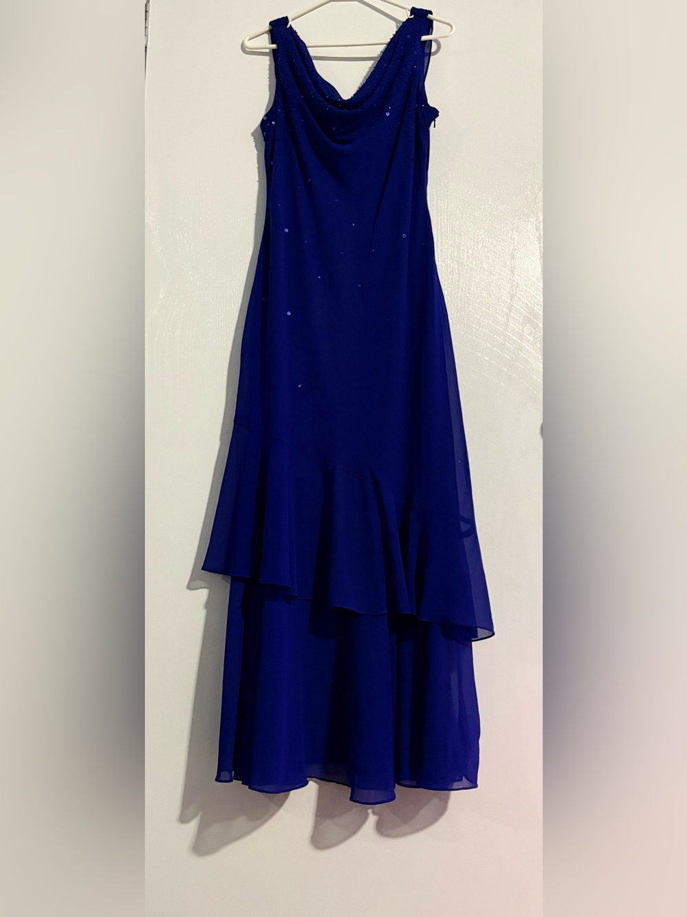 Alex Evenings Cobalt Blue Layered Evening Dress